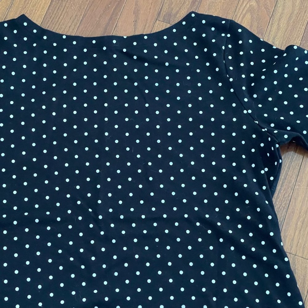 Karen Scott Black White Polka Dot Top Size Large - Picture 10 of 16